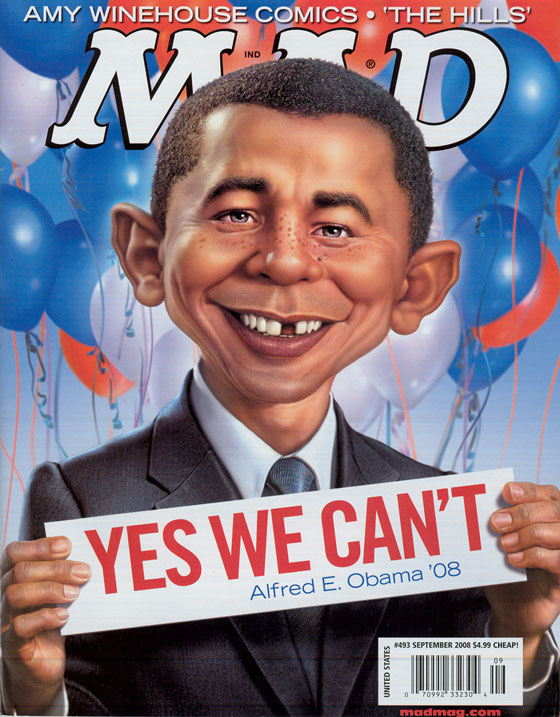 Barack Obama as Alfred E. Obama