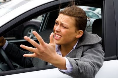 Pissed off woman driver